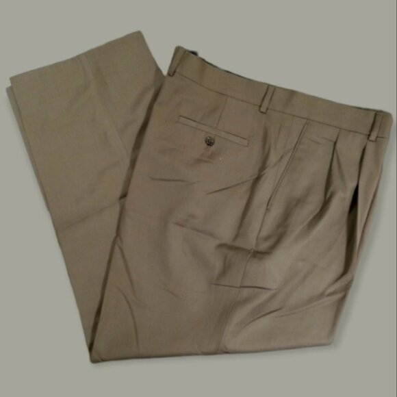 Pronto Uomo Front Pleated Men's Brown Dress Pants Size 44 - Picture 1 of 5